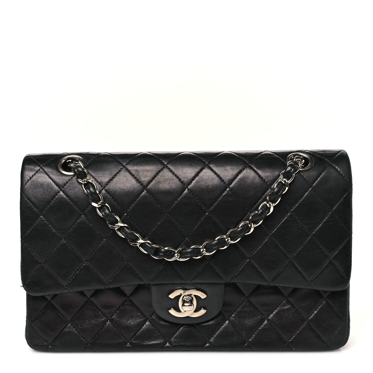 Chanel Lambskin Quilted Medium Double Flap Black