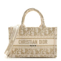 Christian Dior Oblique Mini Book Tote With Strap Gold Multicolor