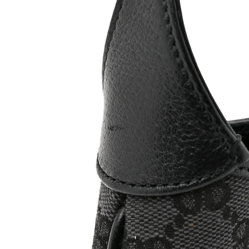 Gucci X BALENCIAGA BB Monogram Calfskin Web Mini Jackie 1961 Hobo Black