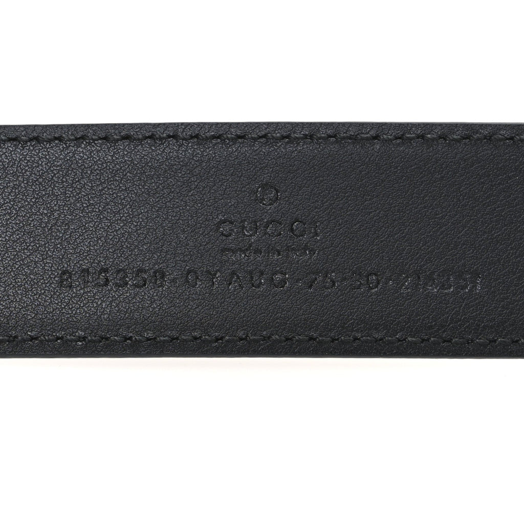 Gucci Plutone Calfskin Crystal Double G 30mm Belt 75 30 Black