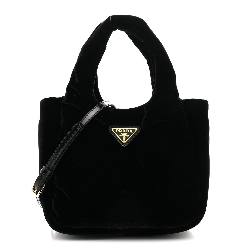 Prada Padded Velvet Mini Bag Black