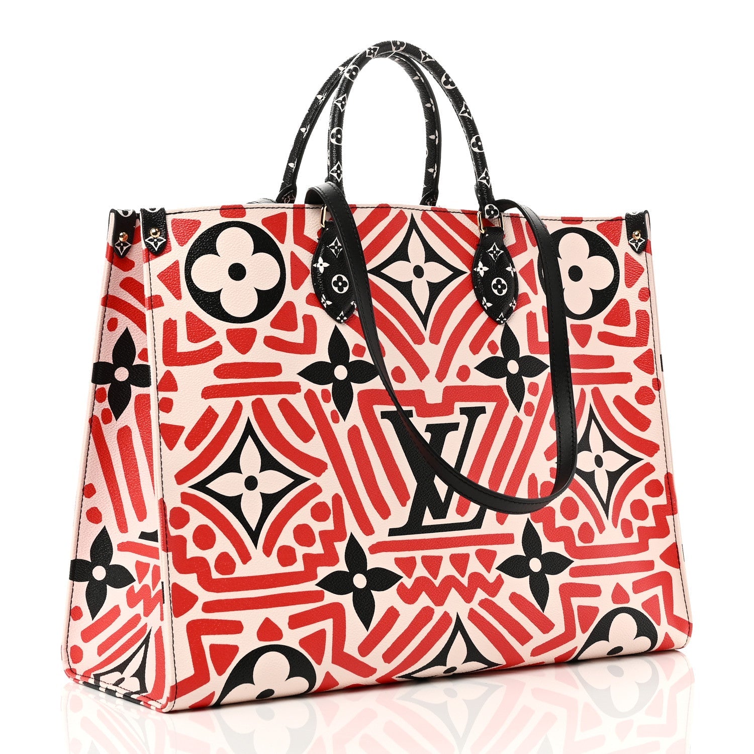 Louis Vuitton Monogram Giant Crafty Onthego GM Creme Rouge Black