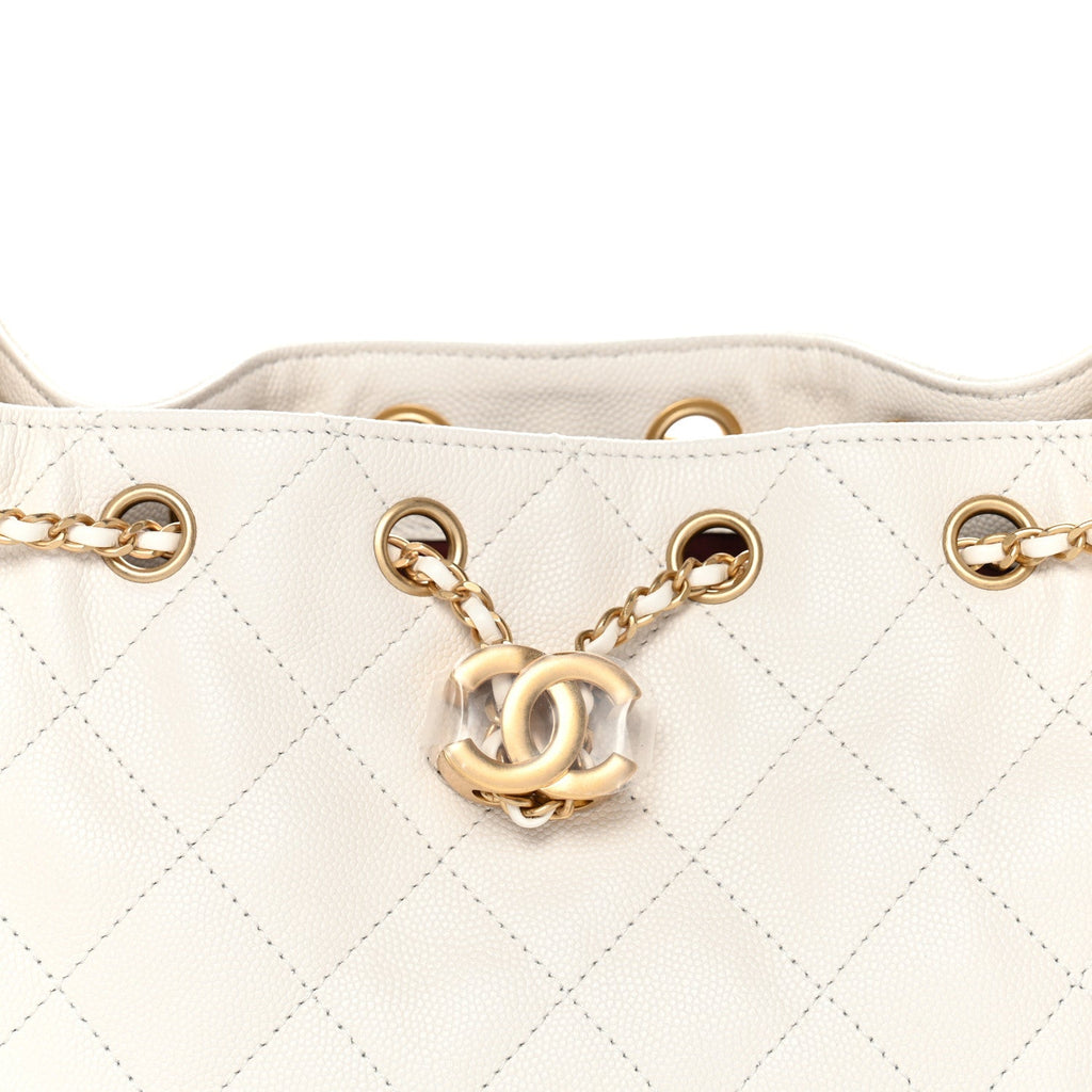 Chanel Caviar Quilted Mini Chanel 25 Handbag White