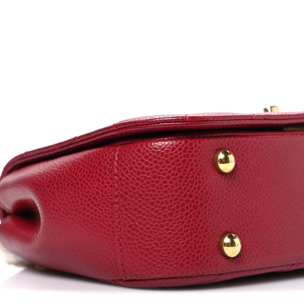 Chanel Caviar Mini Carry Around Flap Bag Red