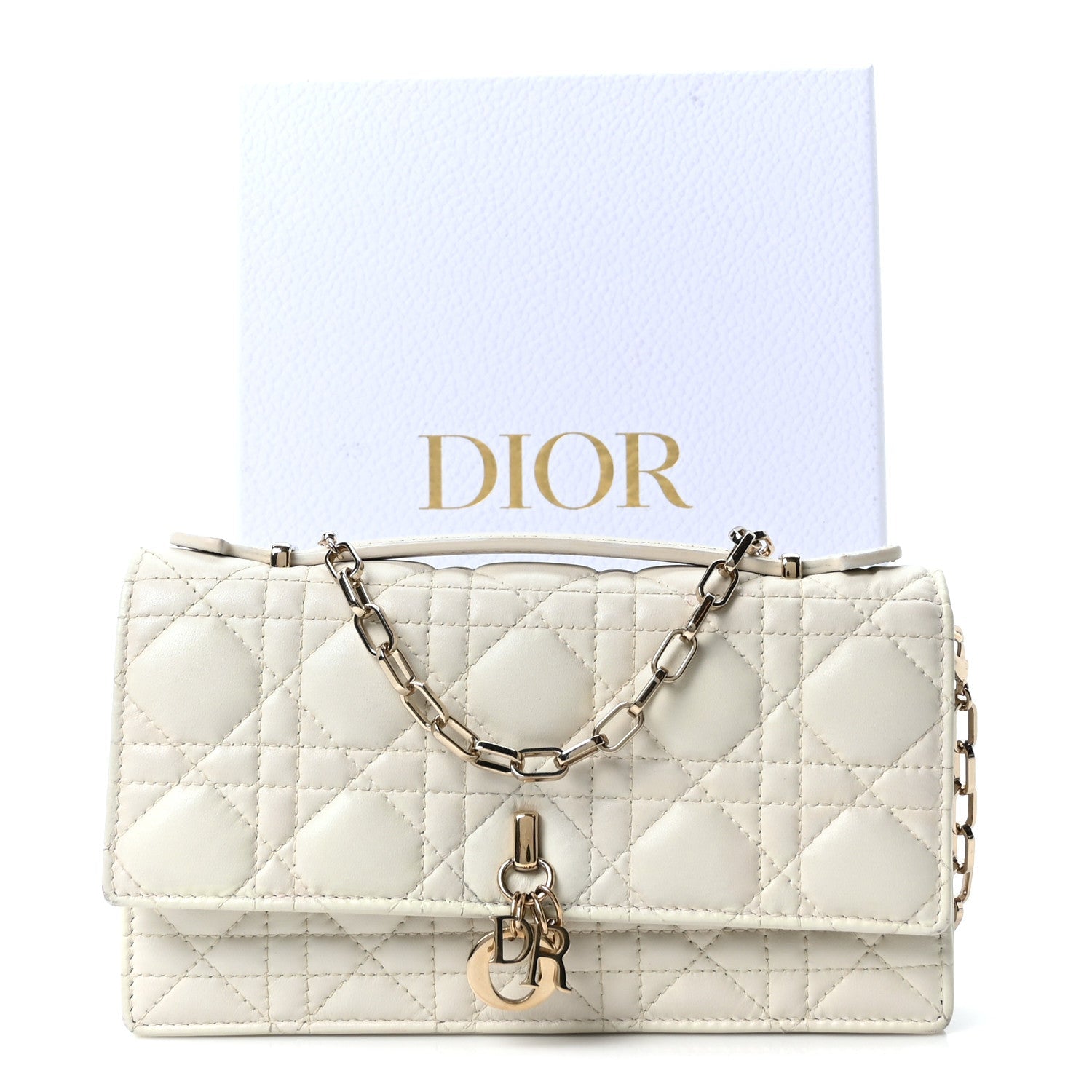 Christian Dior Lambskin Cannage Mini My Dior Bag Latte