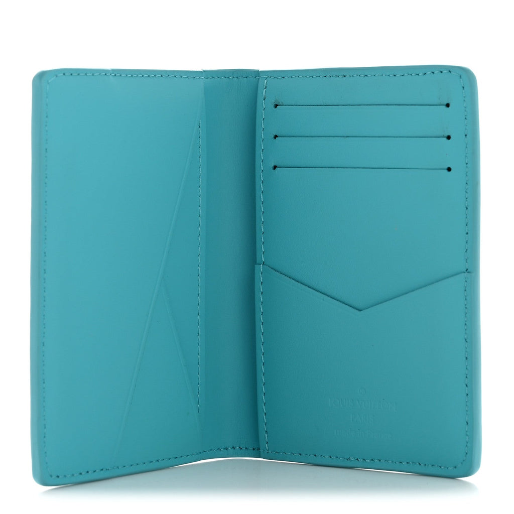 Louis Vuitton Taurillon Monogram Pocket Organizer Turquoise