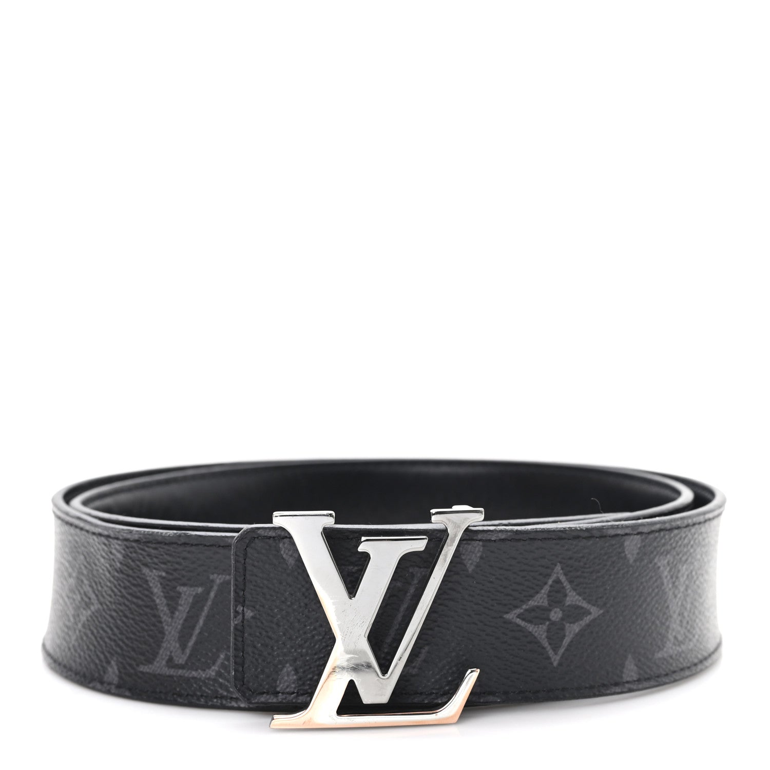 Louis Vuitton Monogram Eclipse Taigarama 40mm LV Initiales Reversible Belt 95 38 95 38 Black