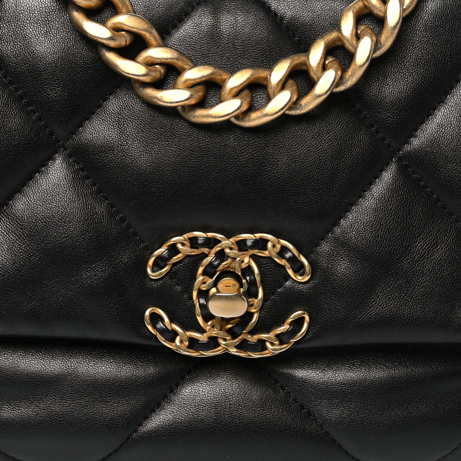 Chanel Lambskin Quilted Medium Chanel 19 Flap Black