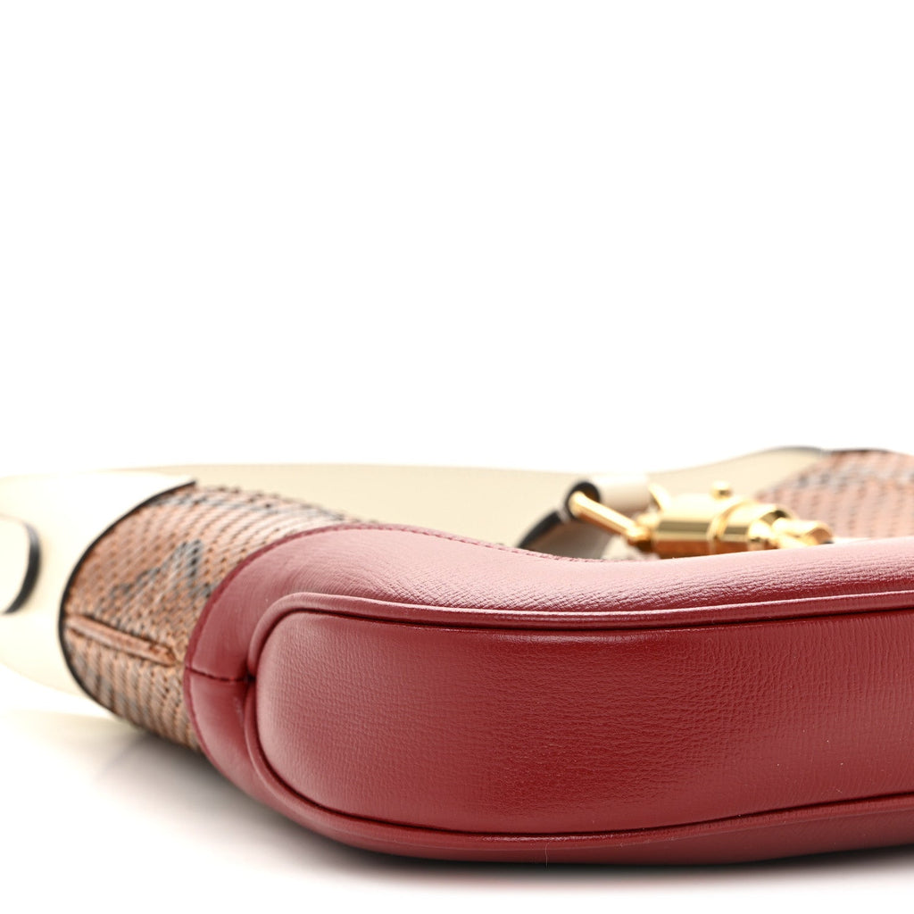 Gucci Snakeskin Calfskin Small Jackie 1961 Hobo Brown Multicolor