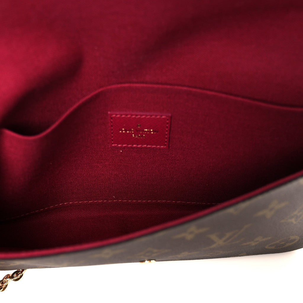 Louis Vuitton Monogram Pochette Felicie Chain Wallet Fuchsia