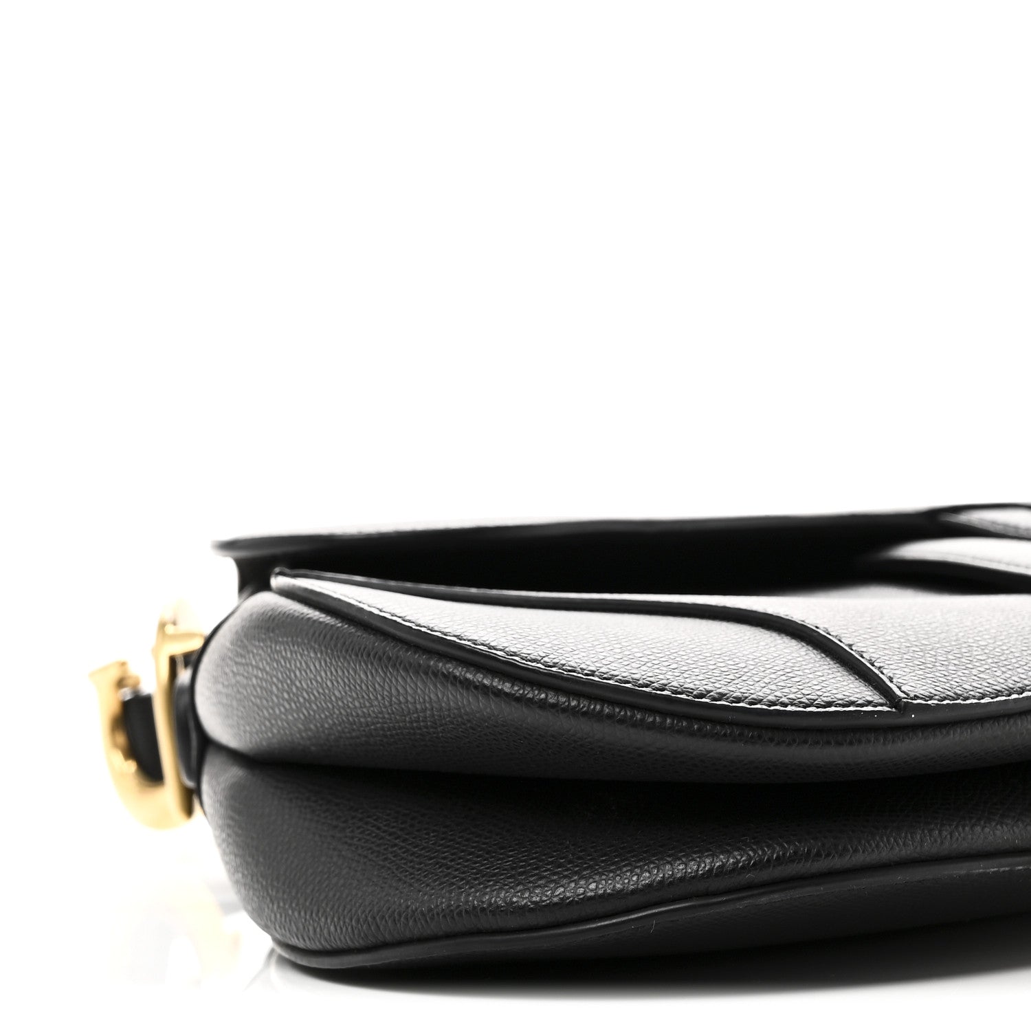 Christian Dior Grained Calfskin Saddle Bag Black