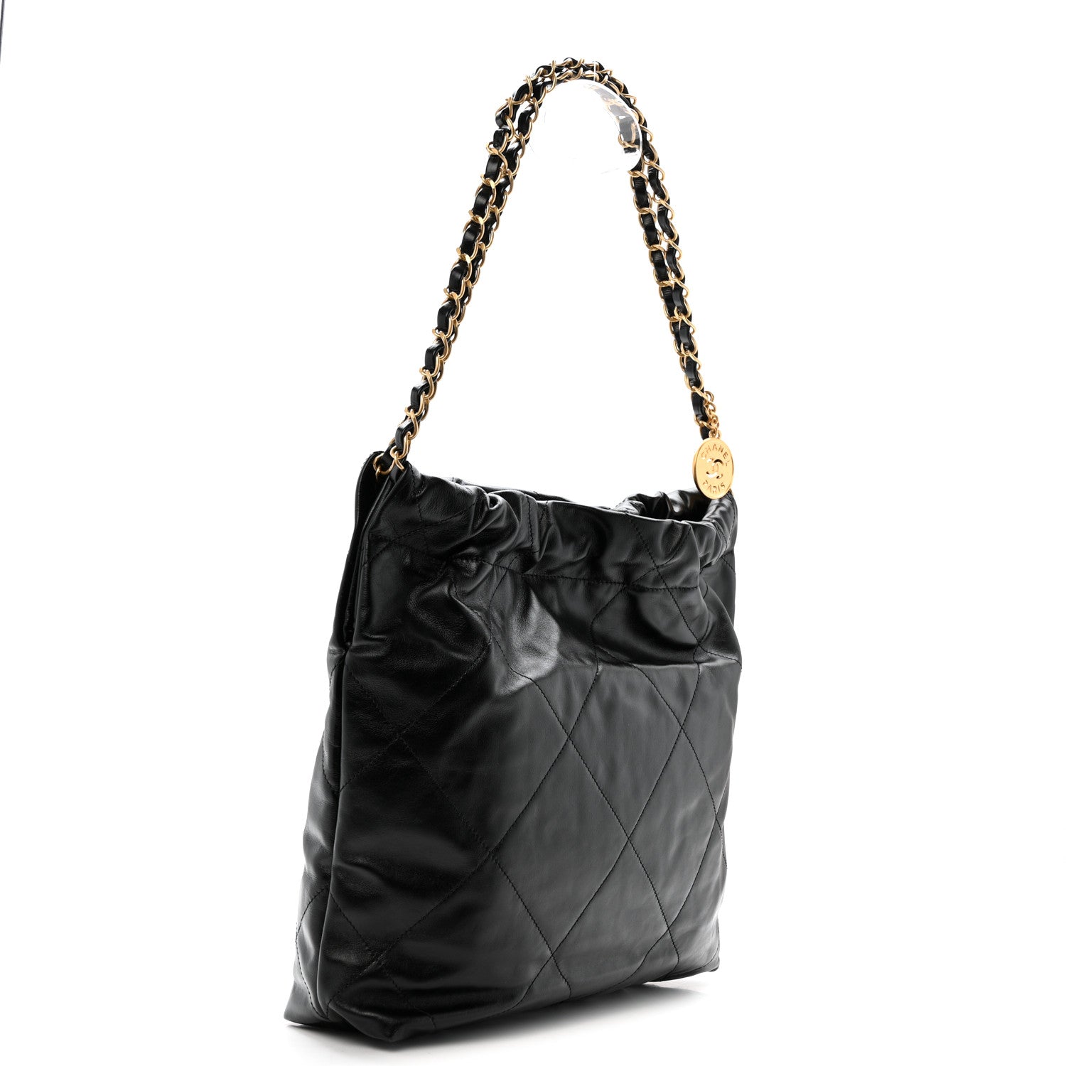 Chanel Shiny Calfskin Quilted Small Chanel 22 Black