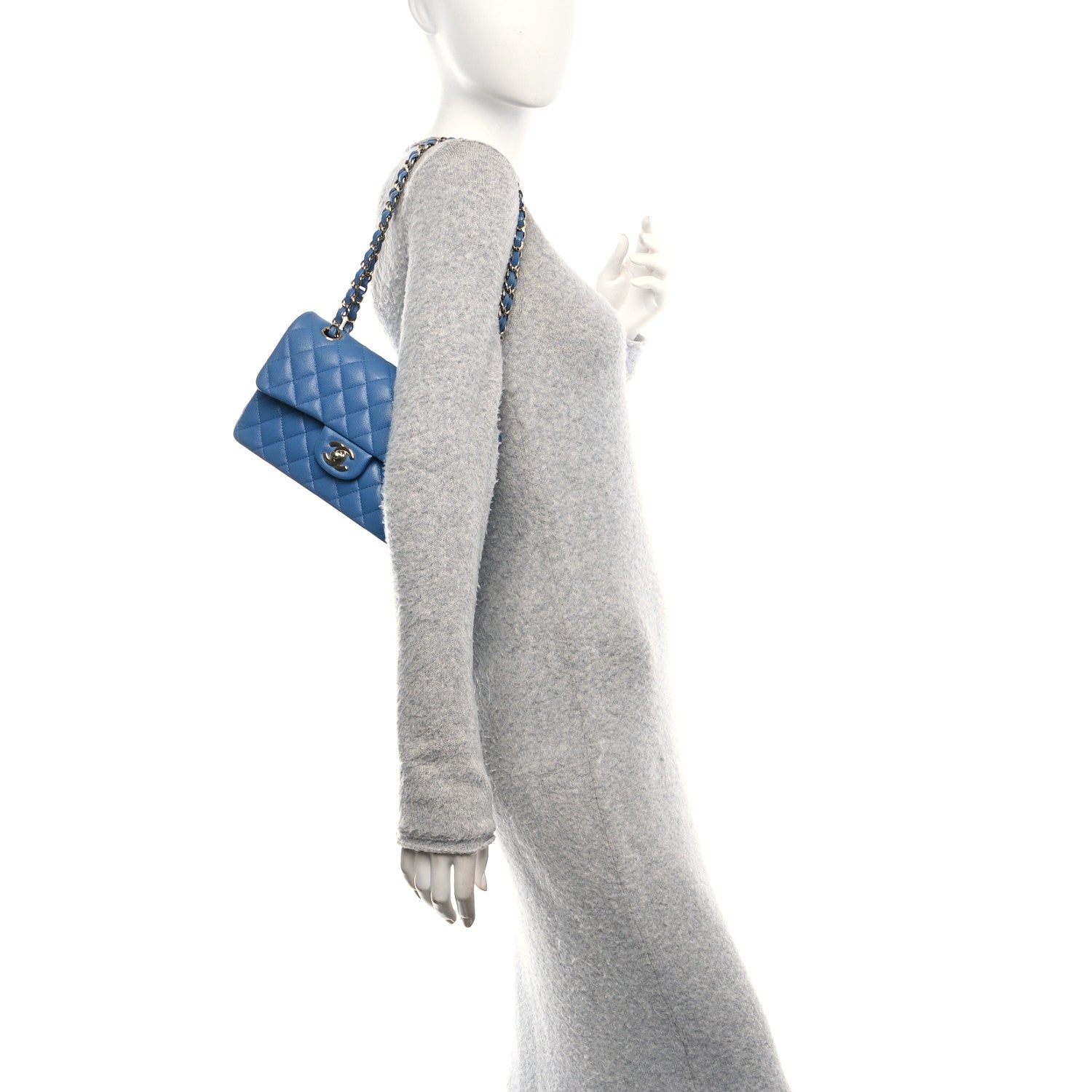 Chanel Caviar Quilted Small Double Flap Blue