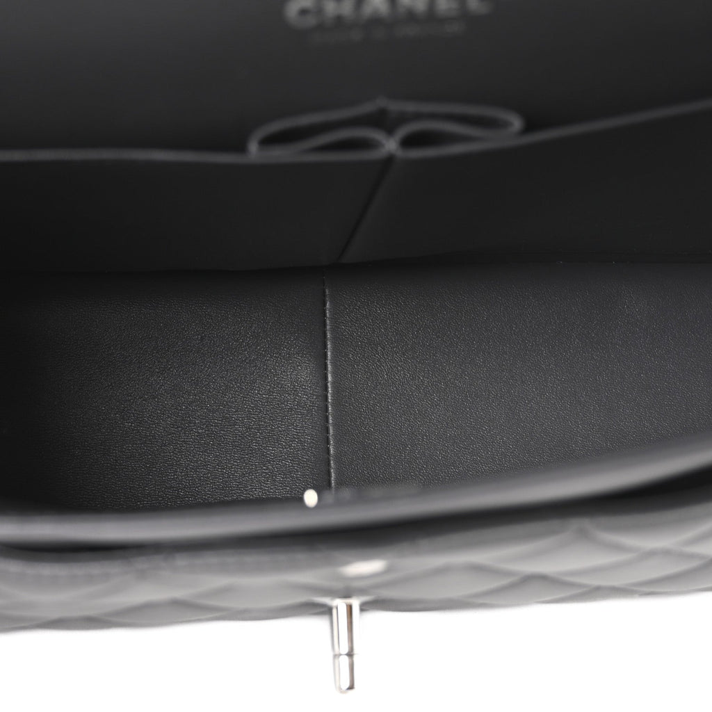 Chanel Lambskin Quilted Jumbo Double Flap Dark Grey