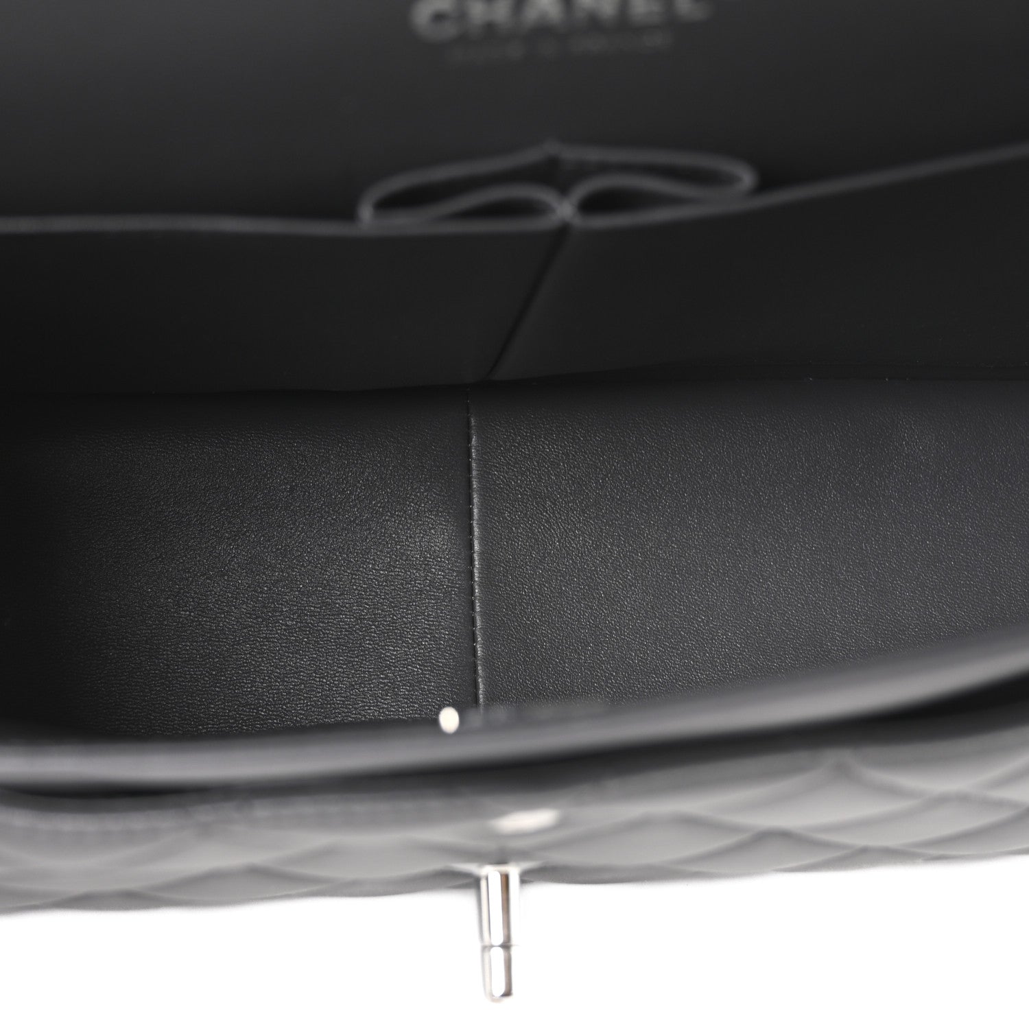Chanel Lambskin Quilted Jumbo Double Flap Dark Grey