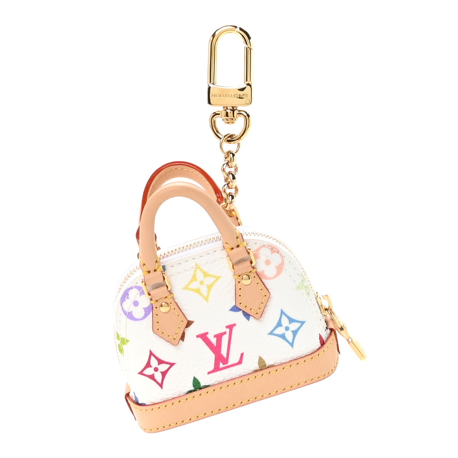 Louis Vuitton LV x TM Monogram Multicolor Micro Alma Bag Charm White