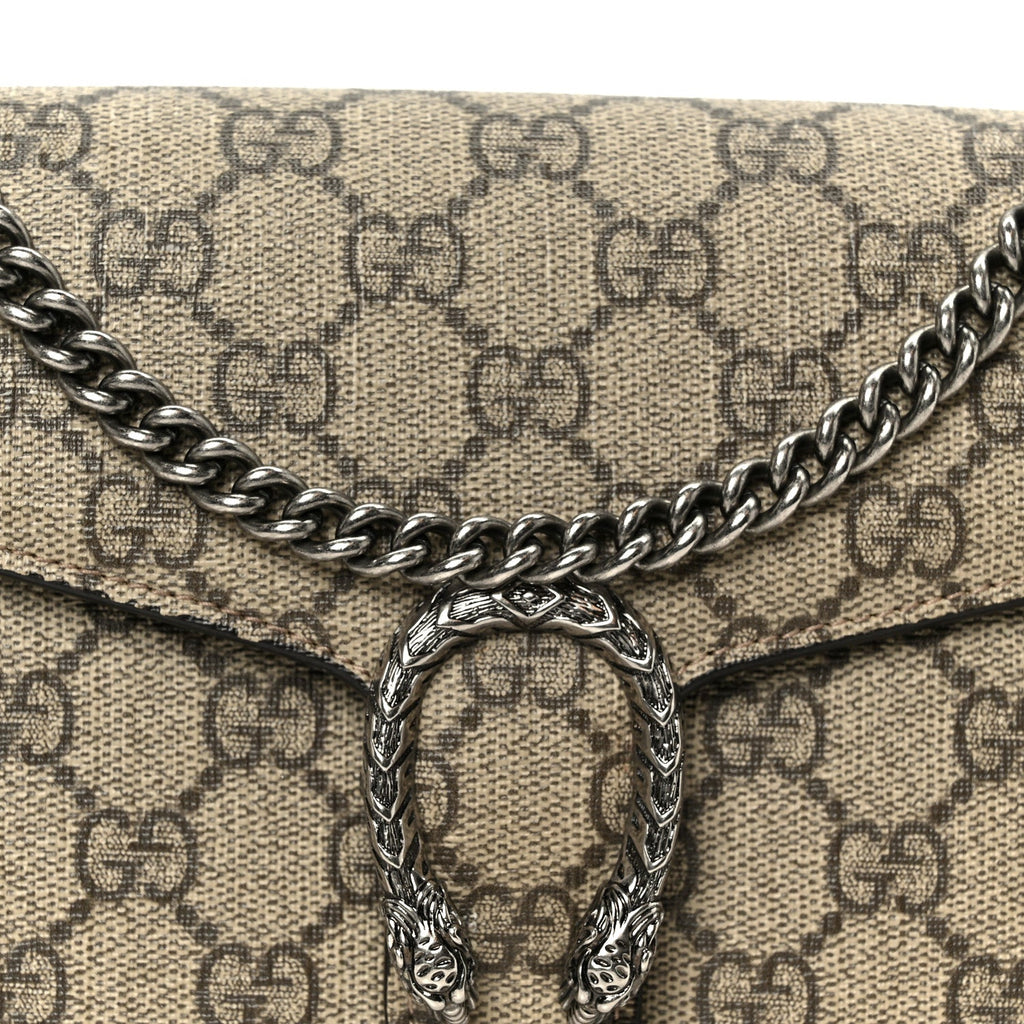 Gucci GG Supreme Monogram Mini Dionysus Chain Wallet Beige Taupe