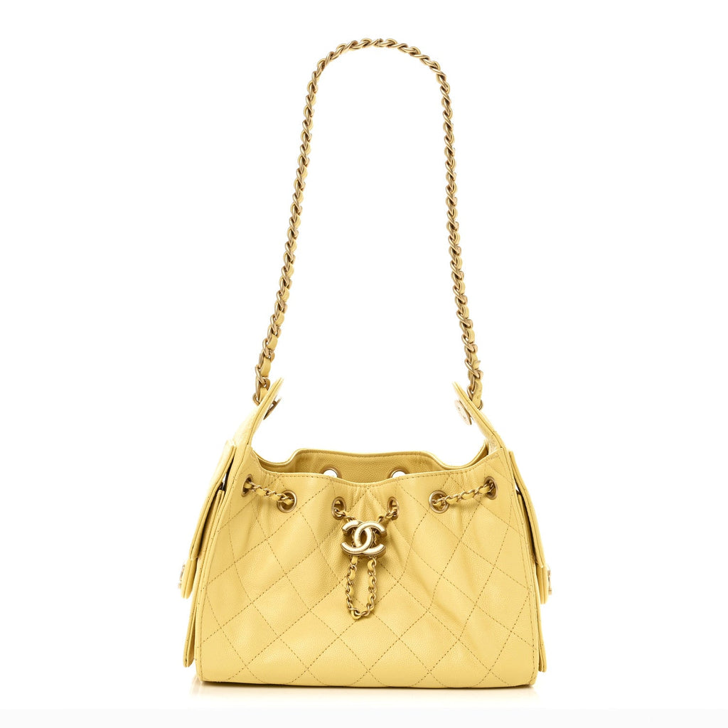 Chanel Caviar Quilted Mini Chanel 25 Handbag Yellow