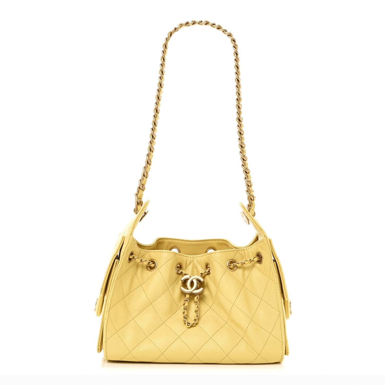Chanel Caviar Quilted Mini Chanel 25 Handbag Yellow