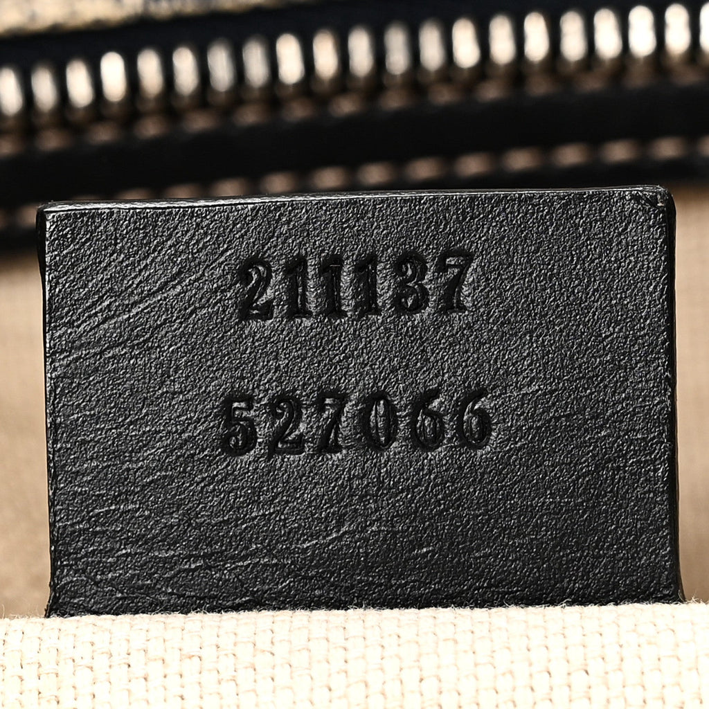 Gucci GG Supreme Monogram Medium Zippered Shopping Tote Navy