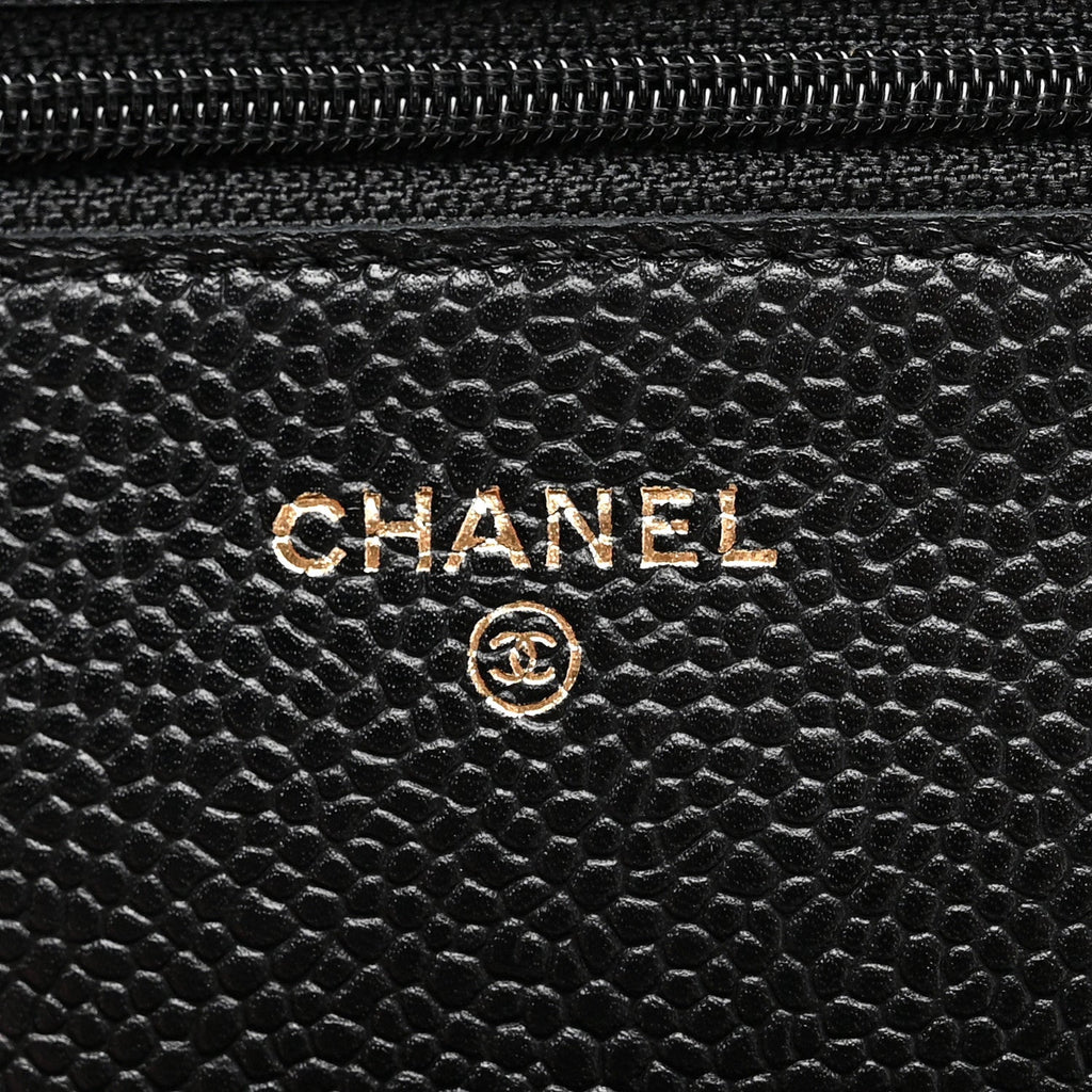 Chanel Caviar Quilted Wallet on Chain WOC Black