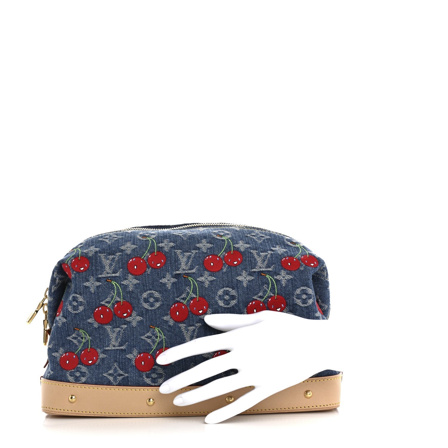 Louis Vuitton LV X TM Monogram Denim Cerises Cosmetic Pouch GM