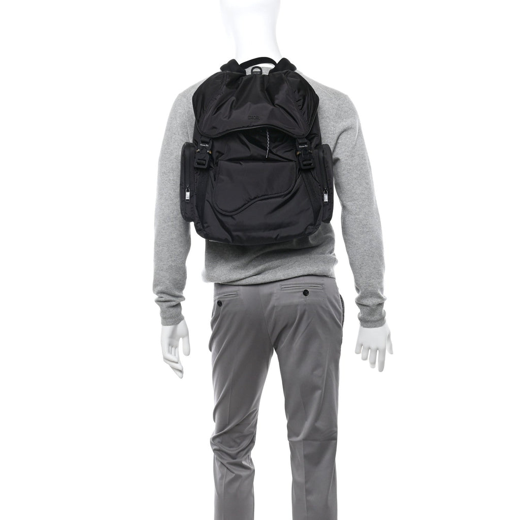 Christian Dior Nylon Saddle Backpack Black