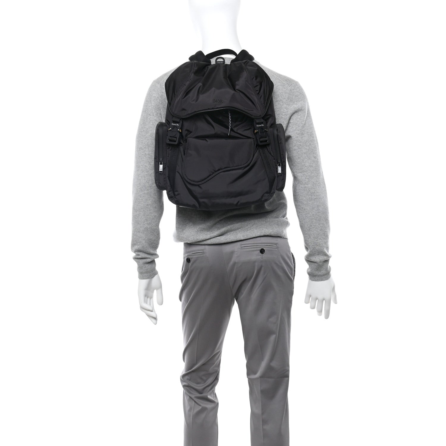 Christian Dior Nylon Saddle Backpack Black