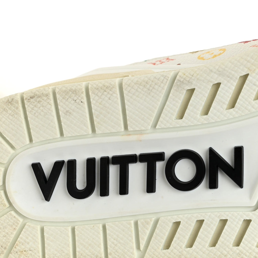 Louis Vuitton LV X TM Calfskin Monogram Multicolor Womens LV Trainer Sneakers 38 White