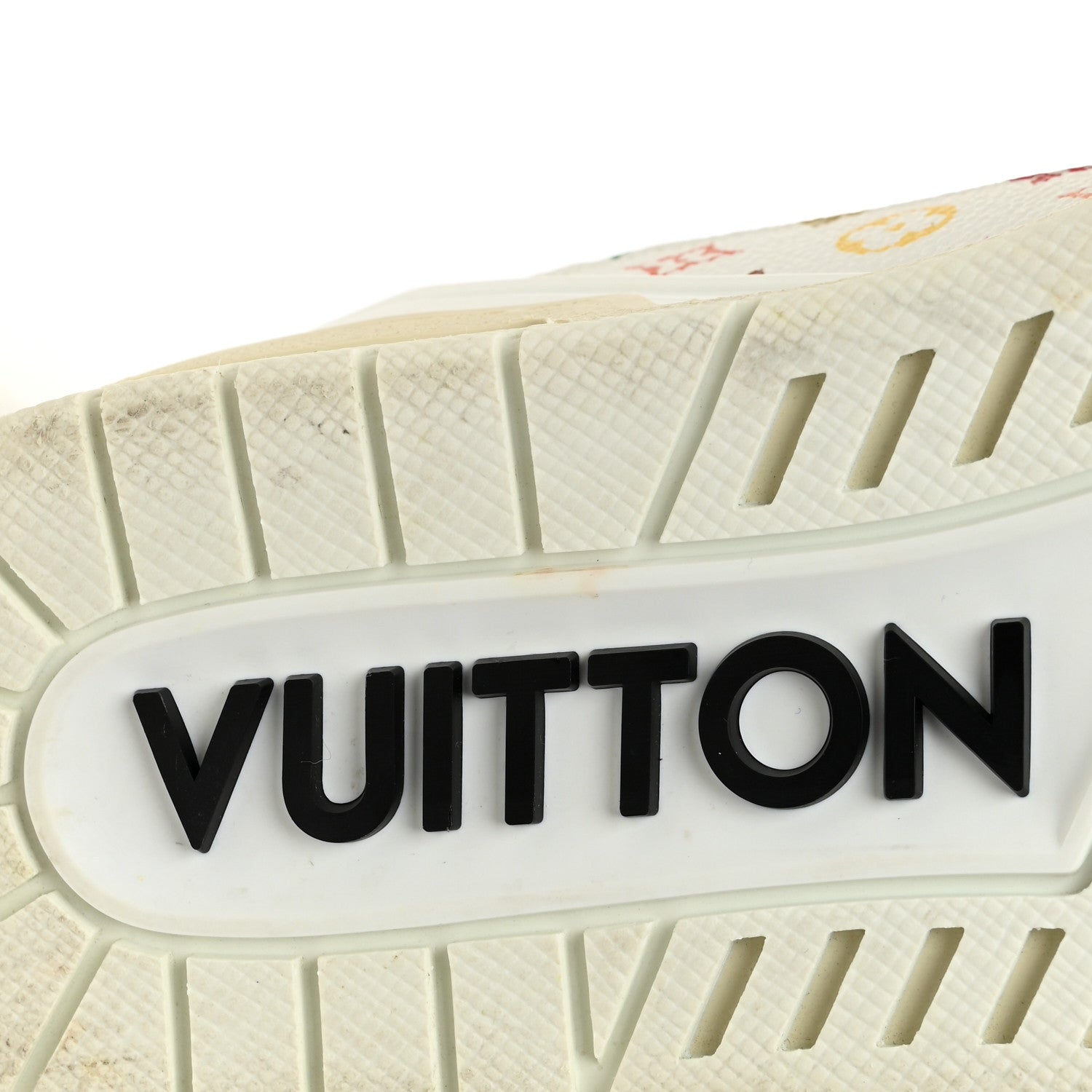 Louis Vuitton LV X TM Calfskin Monogram Multicolor Womens LV Trainer Sneakers 38 White