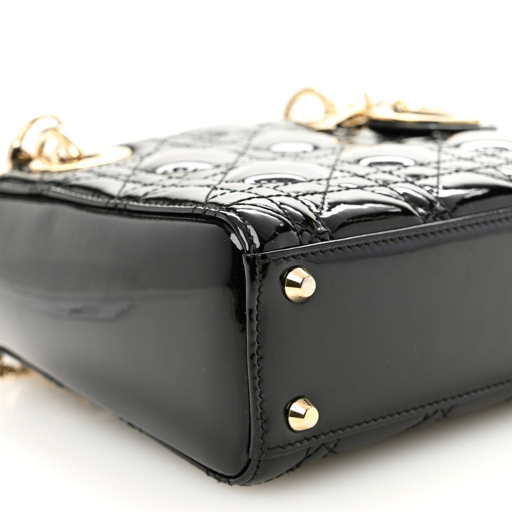 Christian Dior Patent Cannage Mini Lady Dior Black