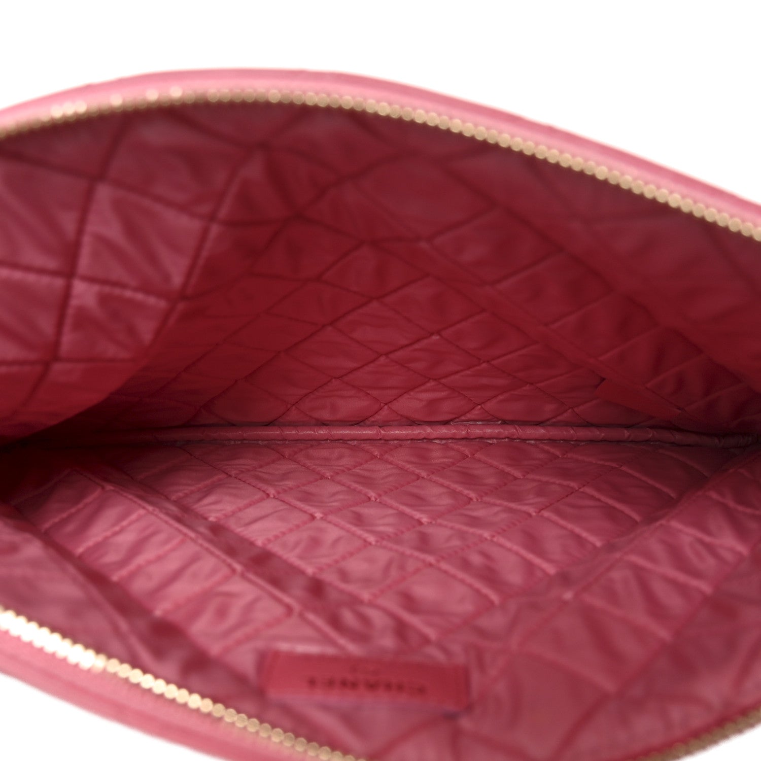 Lambskin Quilted Medium Casino Beauty CC Cosmetic Case Fuchsia