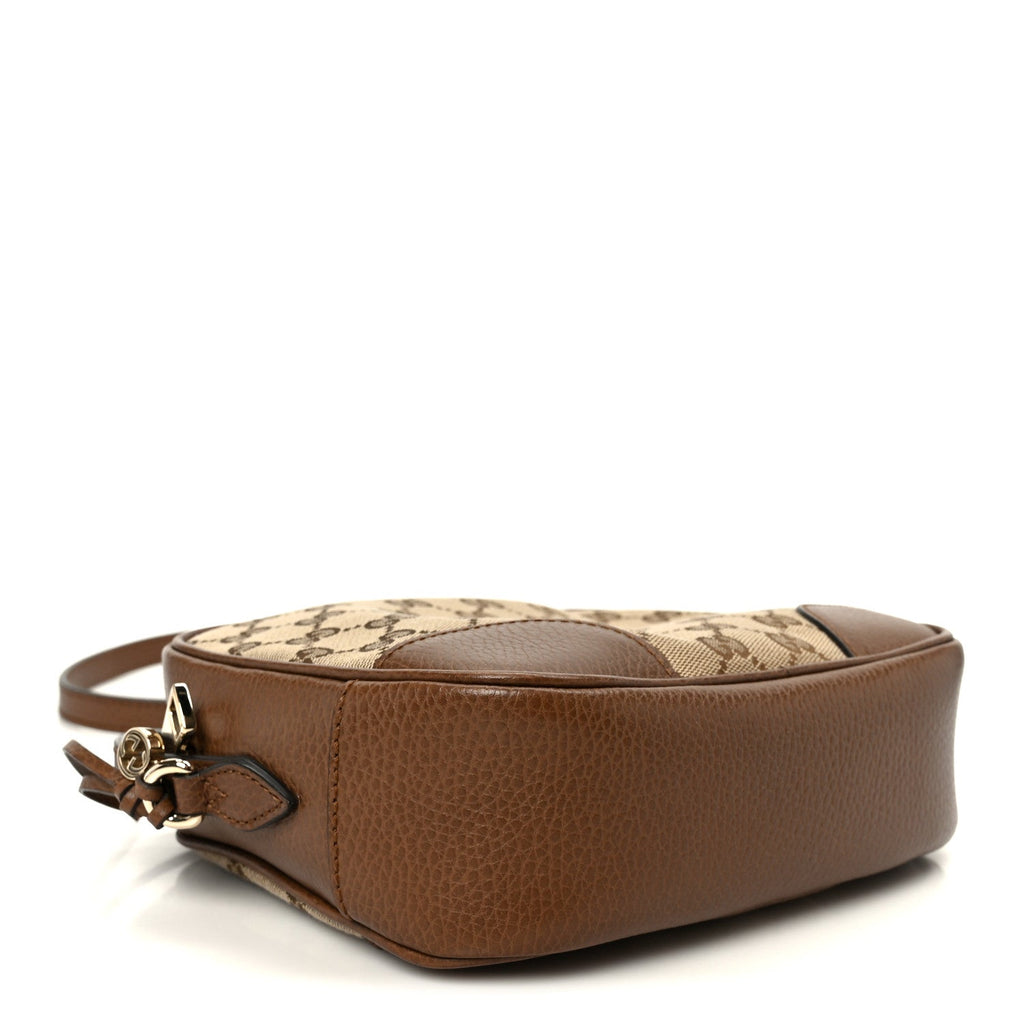 Gucci Monogram Mini Bree Messenger Bag Beige Tabacco