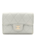 Lambskin Quilted Classic 4 Key Holder Wallet Grey