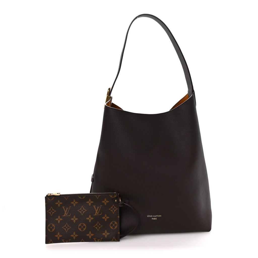 Louis Vuitton Grained Calfskin Low Key Hobo MM Chocolate