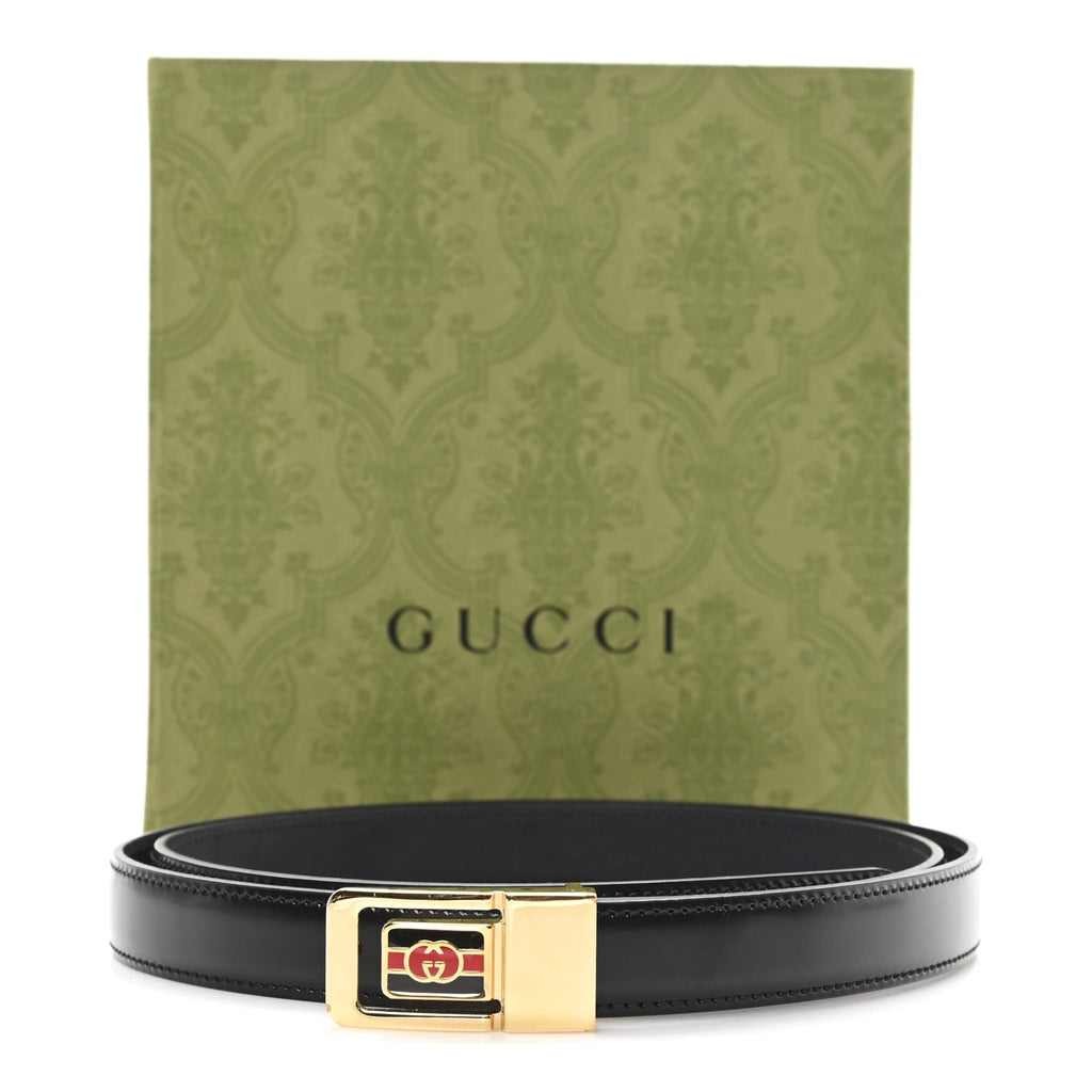 Gucci Calfskin Web Interlocking G 20mm Belt 95 38 Black