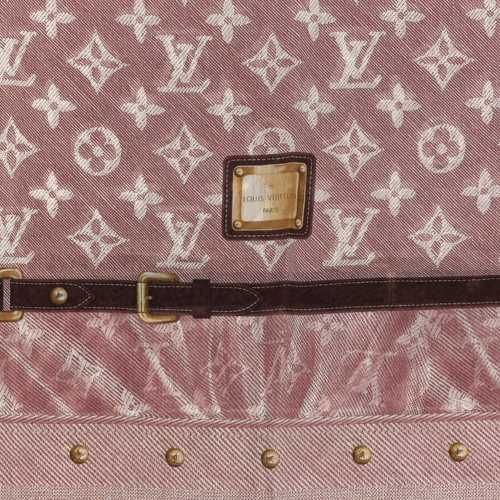 Louis Vuitton Cotton Monogram New Denim Square Scarf Cherry