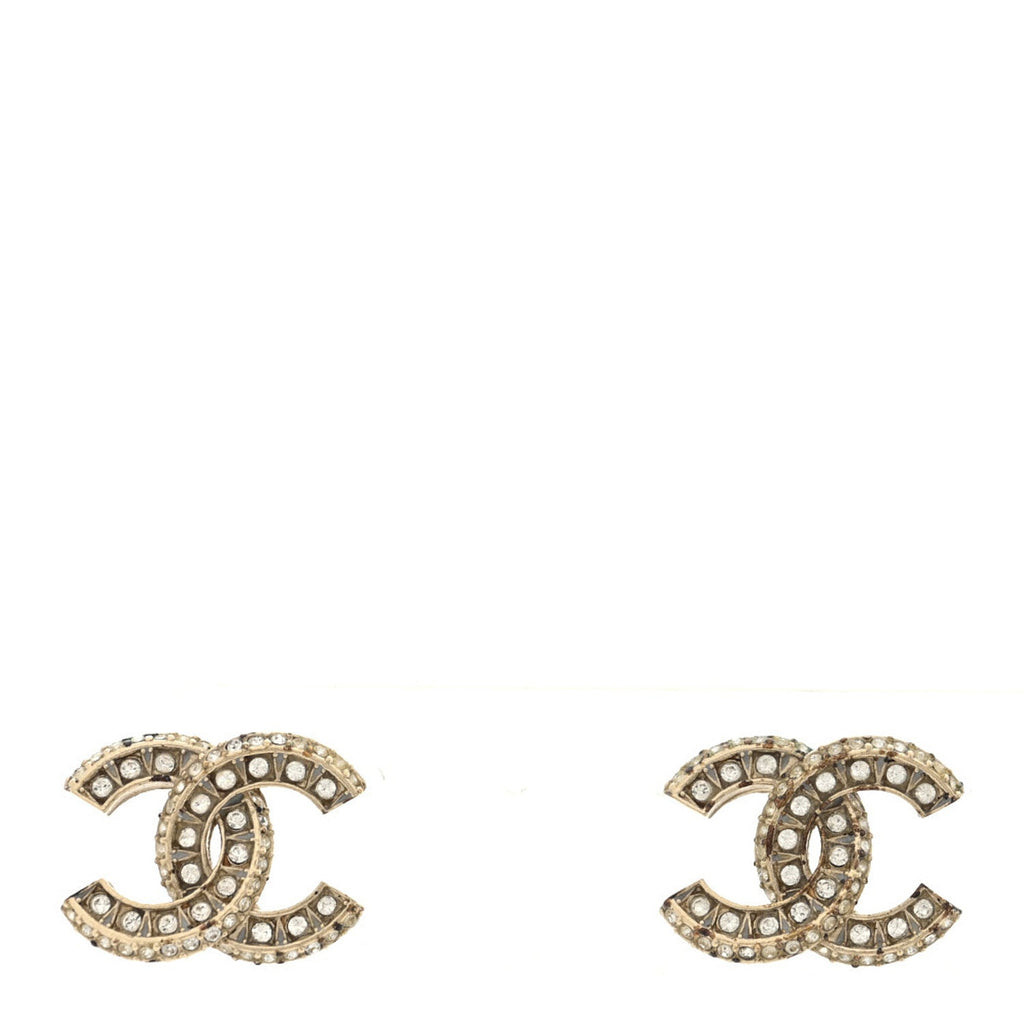 Crystal Timeless CC Earrings Light Gold