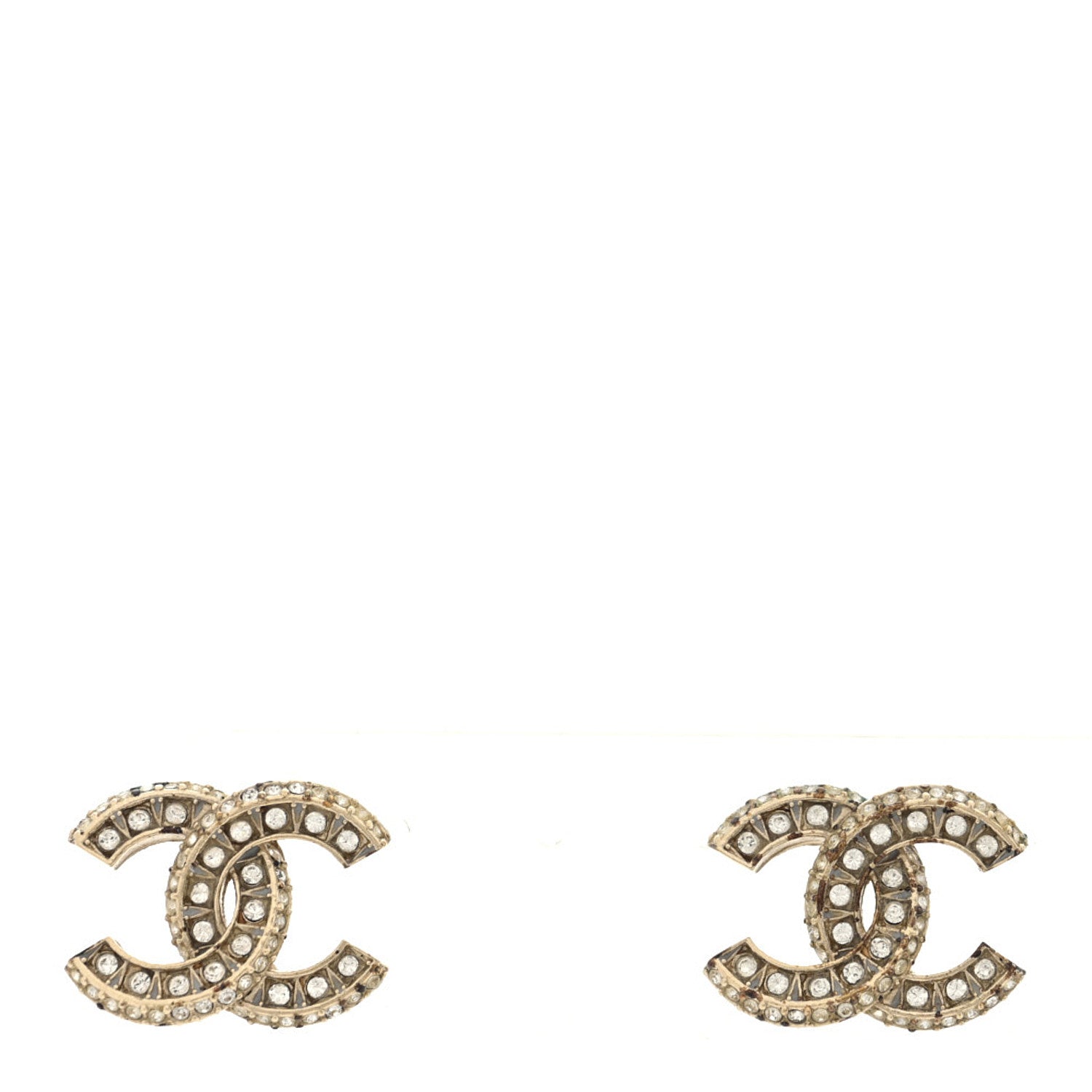 Crystal Timeless CC Earrings Light Gold