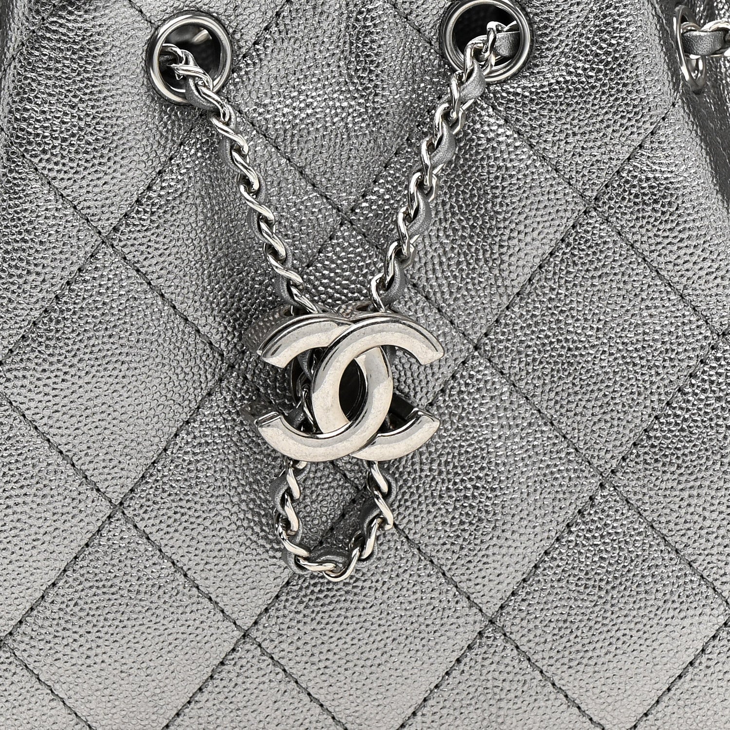 Chanel Metallic Caviar Quilted Mini Chanel 25 Handbag Anthracite