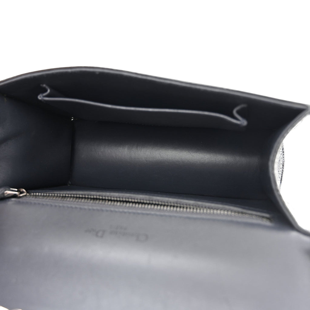 Christian Dior Metallic Patent Micro-Cannage Medium Diorama Flap Bag Onyx Black