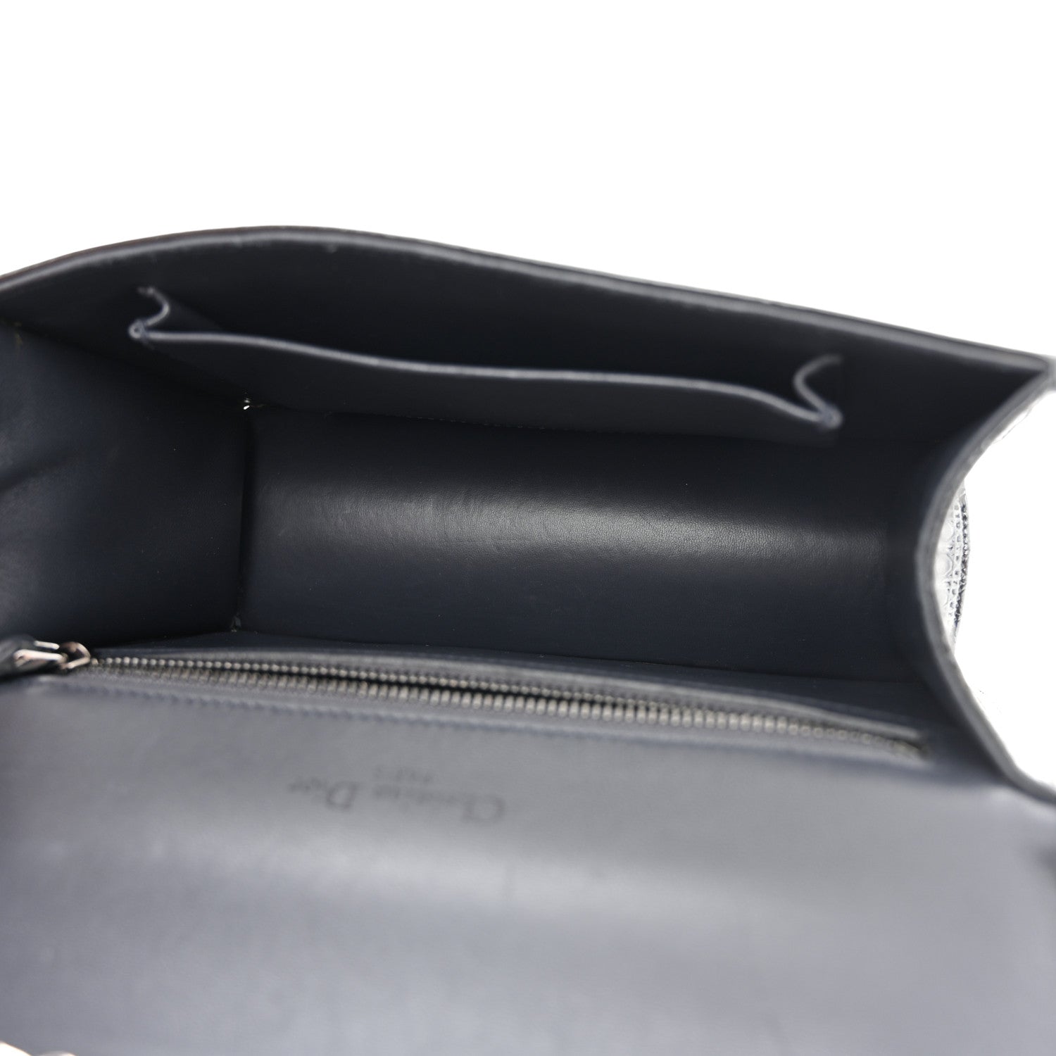Christian Dior Metallic Patent Micro-Cannage Medium Diorama Flap Bag Onyx Black