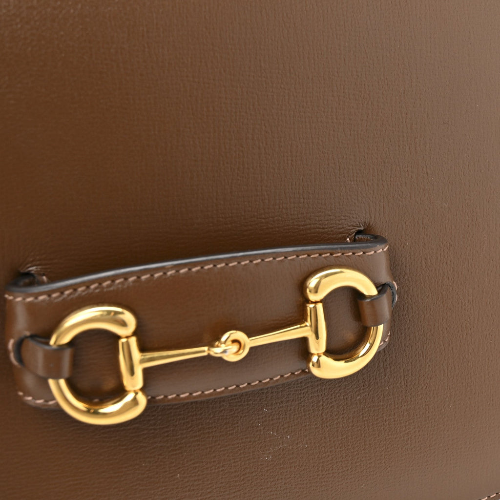 Gucci Azalea Calfskin Horsebit 1955 Shoulder Bag Brown Sugar