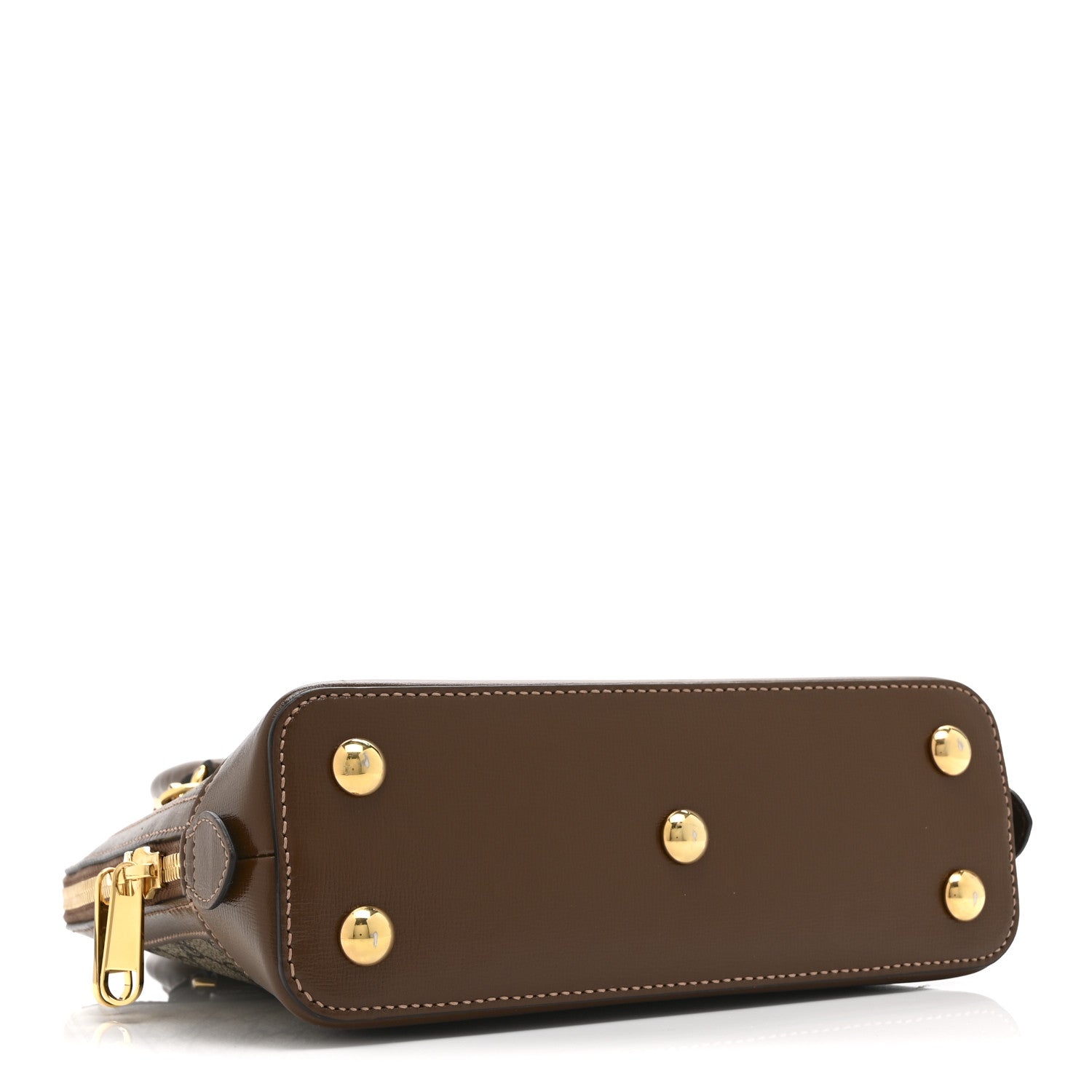 Gucci GG Supreme Monogram Azalea Calfskin Small Horsebit 1955 Top Handle Bag Beige Ebony Brown Sugar