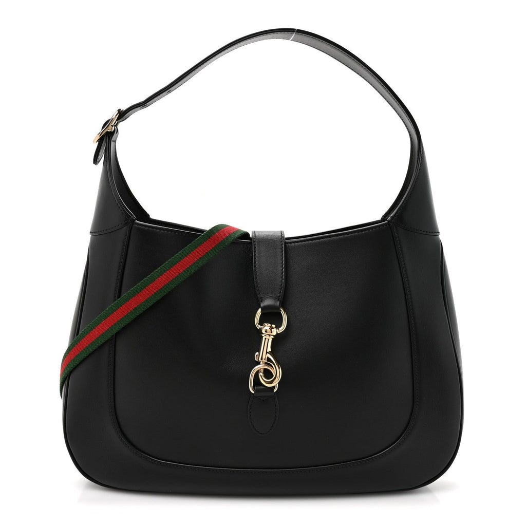 Gucci Ancora Calfskin Medium Jackie Shoulder Bag Black