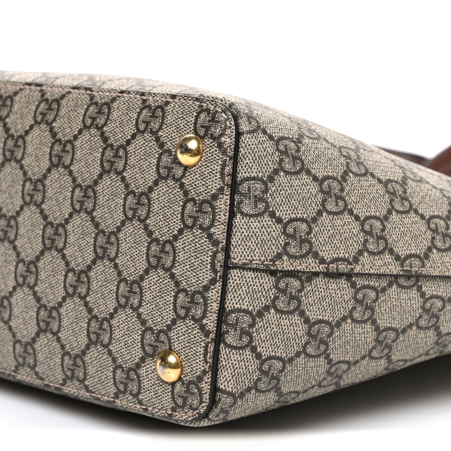 Gucci GG Supreme Monogram Medium Zippered Bucket Tote Beige Tuscany