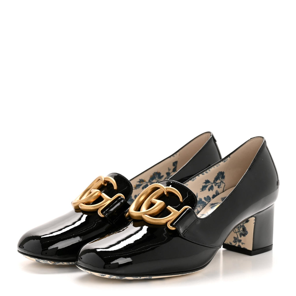 Gucci Vernice GG Victoire 55mm Loafer Pumps 36 Black
