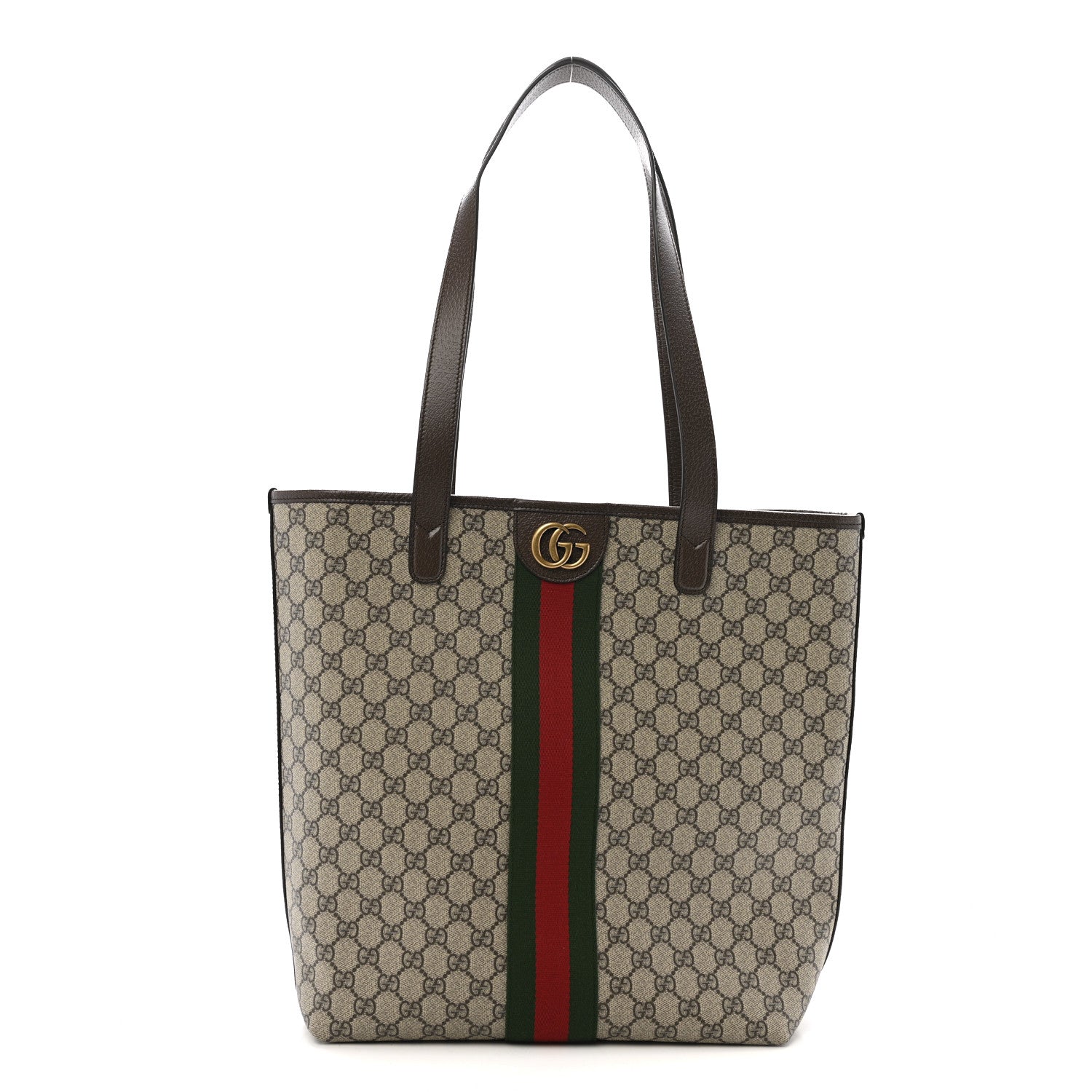 Gucci GG Supreme Monogram Medium Ophidia Tote Bag Brown