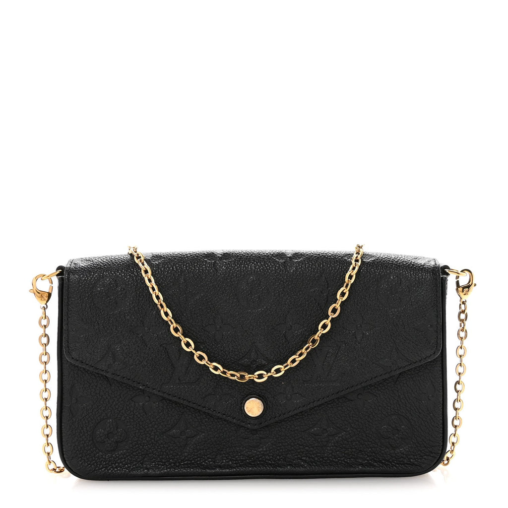 Louis Vuitton Empreinte Pochette Felicie Chain Wallet Black