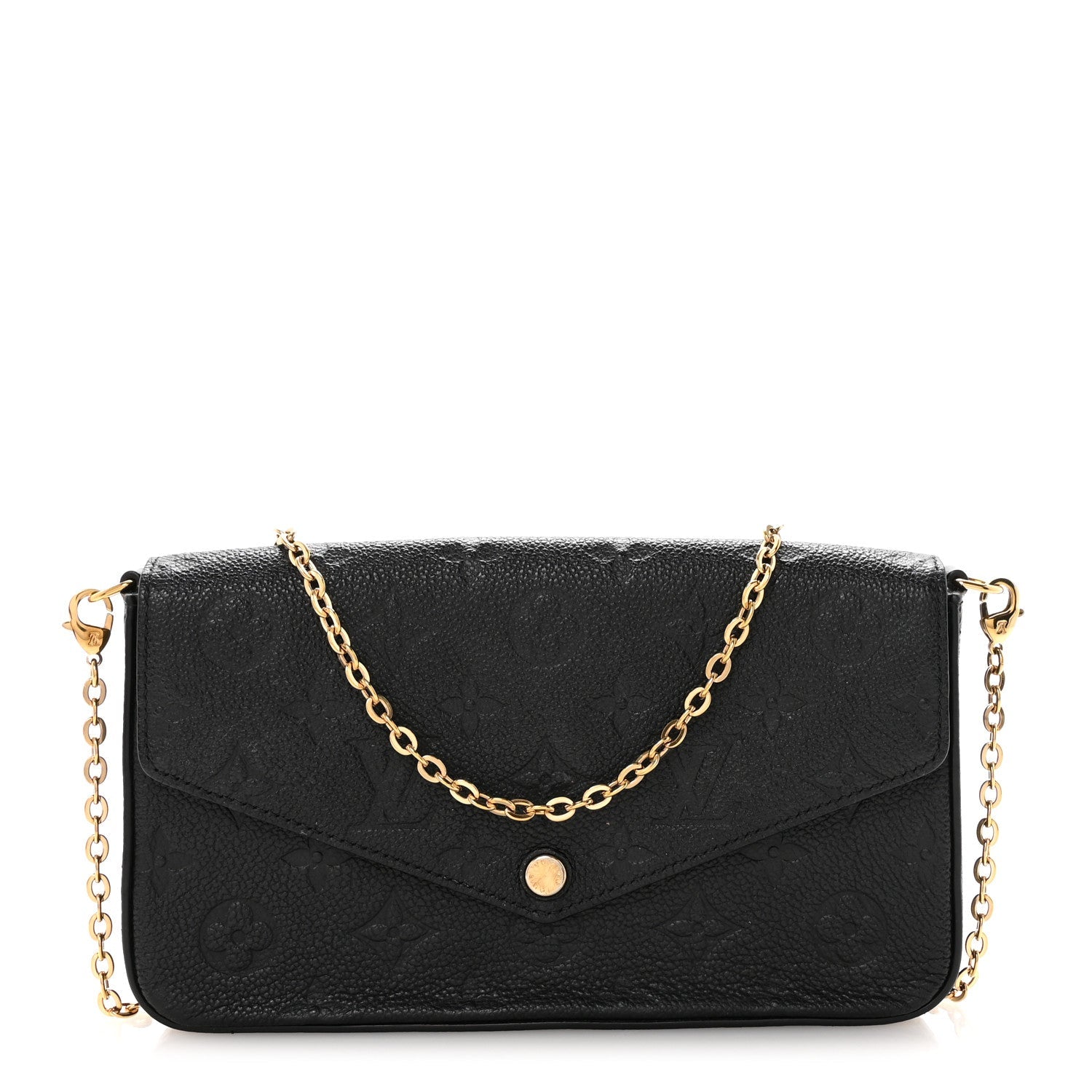 Louis Vuitton Empreinte Pochette Felicie Chain Wallet Black